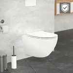 LuxeBath Sp&uuml;lrandloses H&auml;nge-WC mit Nano Beschichtung, Wei&szlig; matt, lang