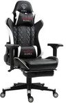 Chair Racing Chefsessel mit Fu&szlig;st&uuml;tze und ergonomsichen 4D-Armlehnen, ergonomischer