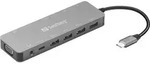 Sandberg USB-C 13-in-1 Travel Dock, Andocken, USB Typ-C, 100 W, 10,100,1000 Mbit/s,