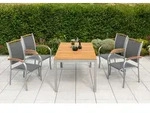 Merxx Gartenm&ouml;belset "Siena" 5tlg. - Aluminiumgestell mit Textilbespannung schwarz
