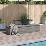 vidaXL Gartenbett Grau 195&times;60 cm Poly Rattan