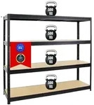 Schwerlastregal DINO | HxBxT 180x200x60cm | 4 MDF-Platten-Ebenen 6,5 mm | Fachlast