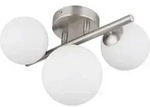 Globo Lighting Deckenleuchte Metall Nickel matt, Glas opal, LxBxH: 285x235x205mm,