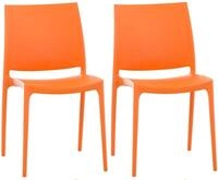 CLP 2er Set Stapelst&uuml;hle Maya bis zu 130 kg belastbar orange