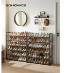 SONGMICS Schuhregal mit 12 Ablagen stapelbaren f&uuml;r 48-60 Paar Schuhe schwarz -