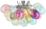 Lucande Deckenleuchte Diborah, bunt, Glas, &Oslash; 50 cm, G9 - Bunt