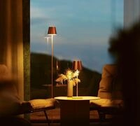 SIGOR Akku-Stehleuchte LED Nuindie 120cm bronzefarben rund 2,2W FlexMood 2200K/2700K