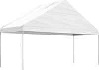 vidaXL Pavillon mit Dach Wei&szlig; 4,46x5,88x3,75 m Polyethylen