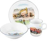 Seltmann Weiden Kindergeschirrset 3-teilig Auf der Baustelle - Wei&szlig;