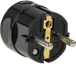 as-Schwabe Schutzkontakt-Zentralstecker Schwarz max Querschnitt 1,5mm2 230V IP20