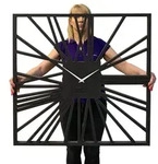 Gro&szlig;e Wanduhr schwarz LOFT SQUARE 80cm Schwarz Holz Holzoptik 80cm durchmesser