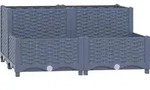 vidaXL Hochbeet 80x80x38 cm Polypropylen - Grau