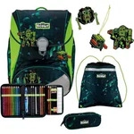 Scout Alpha Schulranzen-Set 4 teilig DIN Cubes - Gr&uuml;n