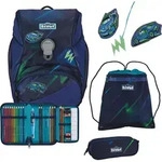 Scout Scout Alpha Exklusiv Superflash - Schulranzen Set 4tlg. - Dunkelblau