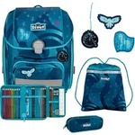 Scout Exklusiv Genius LED Heaven Schulranzen Set 4tlg. - Dunkelblau