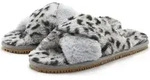 LASCANA Pantolette Mule, Sandale, offener Schuh, Hausschuh, Pantoffel, grau-leo