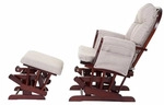 Relaxsessel HWC-C76, Schaukelstuhl Sessel Schwingstuhl mit Hocker Stoff/Textil,
