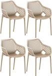 CLP Gartenstuhl Air XL 4er Set, Modern, Gestell Kunststoff, stapelbar, wetterfest