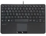 Perixx PERIBOARD-525 H DE USB Keyboard German, QWERTZ Black USB hub, Touch surface -