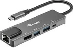 Equip USB-C 5-in-1-Multifunktionsadapter, HDMI, Gigabit LAN, USB 3.2 GEN1, 100W USB