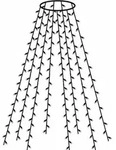 FHS Lichterkette Weihnachtsbaum au&szlig;en 2m 160 LED warmwei&szlig; 6/18h Timer - Gr&uuml;n