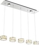 Globo Lighting H&auml;ngeleuchte Metall verchromt, Acryl, Glaskristalle klar, Kabel PVC