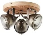 BRILLIANT Spotrondell, 3-flammig Carmen Wood braun IP20 GU10 5 Watt dimmbar g....
