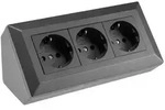ChiliTec 3-fach Steckdosenblock, anthrazit 250V/ 16A, Aufbaumontage - Grau