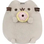 PUSHEEN PUSHEEN CAT MASCOT, Pl&uuml;schkatze mit Donut, Pl&uuml;sch, 11 cm - Grau