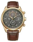 Herrenuhr CITIZEN AT8263-10H in klassischem Braun. - Braun