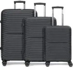 Stratic Shine 4 Rollen Kofferset 3-teilig mit Dehnfalte - Schwarz