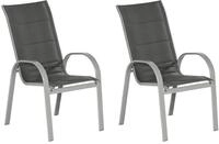 Merxx Gartensessel Amalfi 2er Set, stapelbar, gepolstert, hohe R&uuml;ckenlehne -