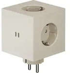 AVOLT Mehrfachstecker SQUARE 2 hellbeige | 7,6x11,3cm - Beige