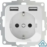 2USB f&uuml;r Busch Jaeger Reflex Si Unterputz-Steckdose mit USB Reinwei&szlig; (gl&auml;nzend) -