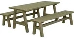 Plus Country Plankengarnitur - Tisch und 2 B&auml;nke RAL 7023 Graubraun - Braun
