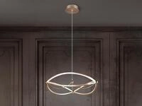 Gro&szlig;e LED Pendelleuchte CHARIVARI Messing matt, &Oslash; 62cm