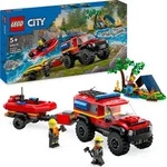 LEGO 60412 City Feuerwehrgel&auml;ndewagen mit Rettungsboot, Offroad-Auto-Spielzeug f&uuml;r