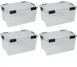 Kreher 4 x Box mit Dichtung 50 Liter Volumen - Transparent