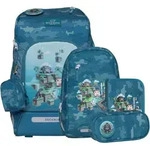 Beckmann Schulranzenset Active Air FLX - 6-Tlg. Set Jungle game - Blau