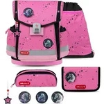 Belmil Classy Plus Schulranzen Set 5-teilig mit Brustgurt - Pink Black - Rosa