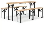 vidaXL 3-tlg. Biertisch-Set Klappbar Massivholz Tanne - Braun