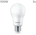 Philips Lampe 100W A65 E27 x3, 13 W, 100 W, E27, 1521 lm, 15000 h, Warmwei&szlig;