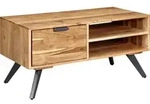 WOHNLING Couchtisch 95x45x45 cm Akazie Wohnzimmertisch Massivholz Rechteckig