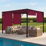 Pergola Beja, Garten Pavillon Terrassen&uuml;berdachung, stabiles 6cm-Stahl-Gestell +