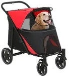 PawHut Hundewagen, Hundebuggy mit Kissen, faltbarer Hundetrolley, Katzenbuggy - Rot