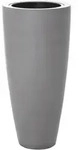 VIVANNO Pflanzk&uuml;bel Fiberglas CITY Rund, Betongrau Beton-Design - 37x80 cm - Grau