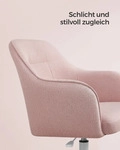 SONGMICS Schreibtischstuhl, h&ouml;henverstellbar, Baumwoll-Leinen-Mischgewebe, rosa -