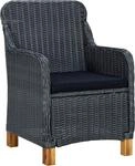 vidaXL Gartenst&uuml;hle mit Kissen 2 Stk. Poly Rattan Dunkelgrau