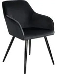 tectake&reg; Esszimmerstuhl Marilyn gepolstert, in Samtoptik 58 x 62 x 82 cm - Schwarz