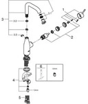 GROHE Essence, Waschbecken, Hebelgriffe, 1/2", Chrom - Silber